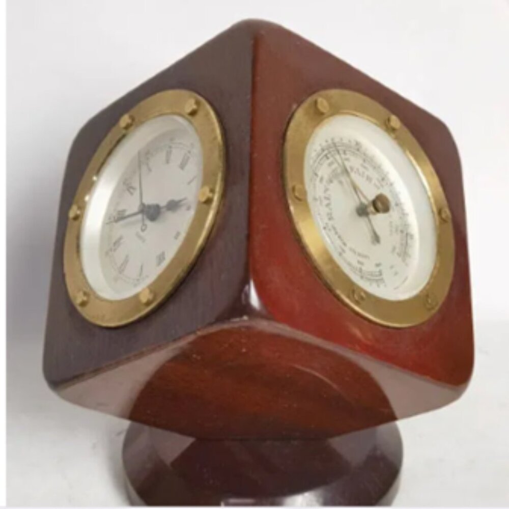 Mid Century 3 Sided Barometer, 6.75in by 5.25in